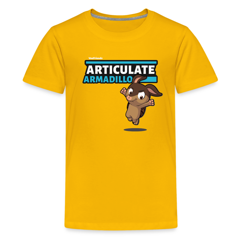 Articulate Armadillo Character Comfort Kids Tee - sun yellow