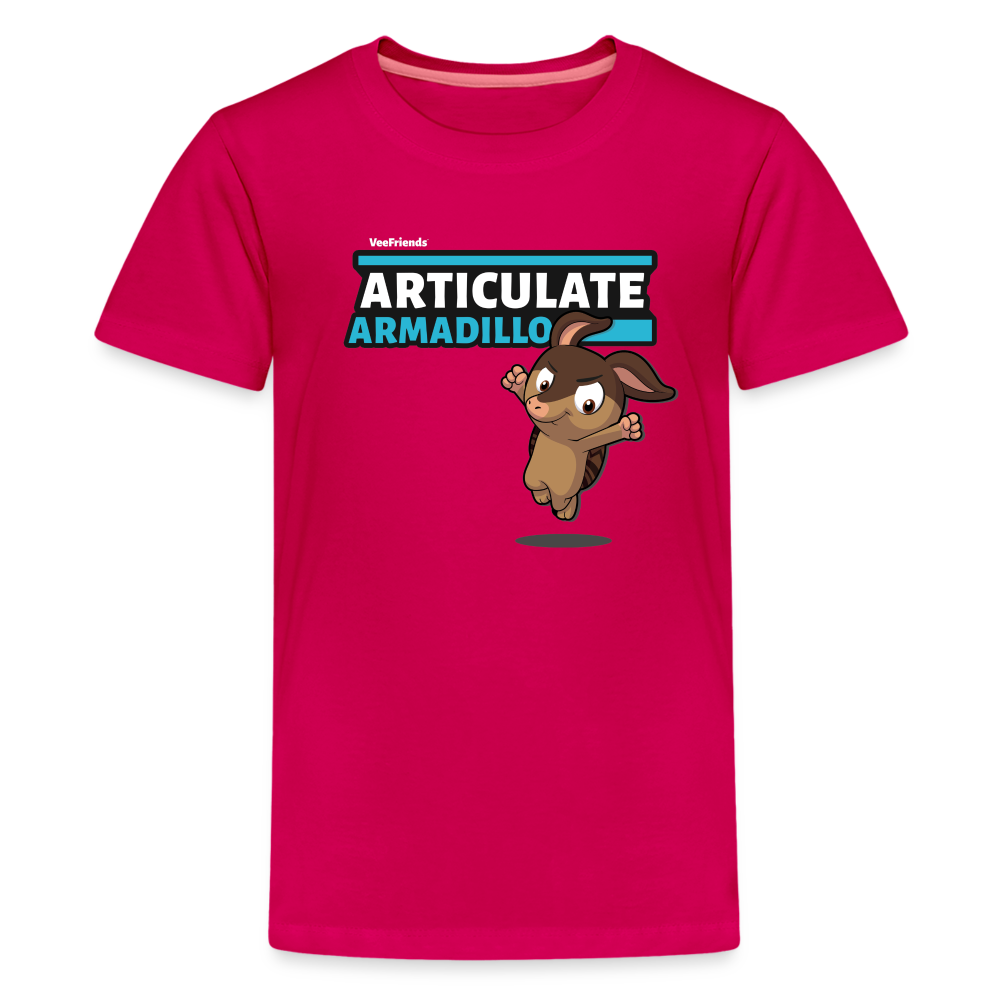 Articulate Armadillo Character Comfort Kids Tee - dark pink