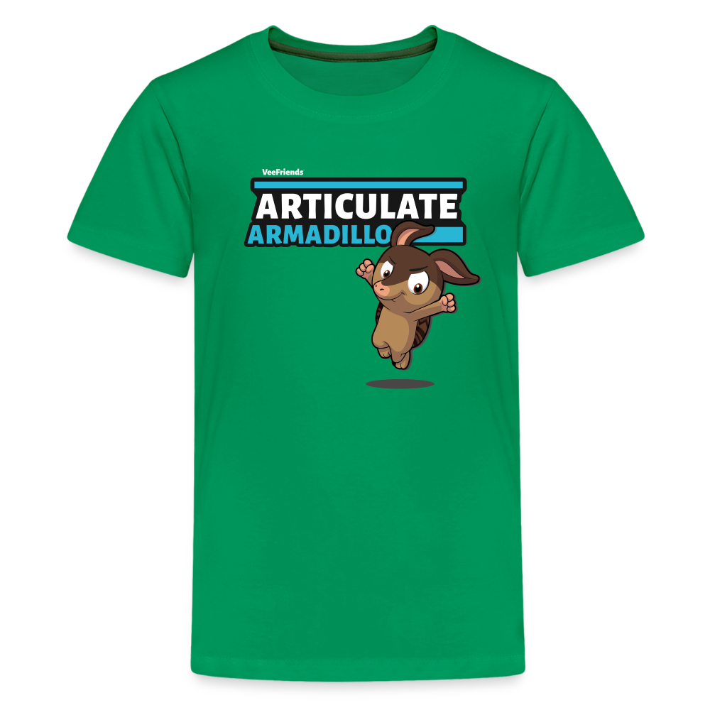 Articulate Armadillo Character Comfort Kids Tee - kelly green