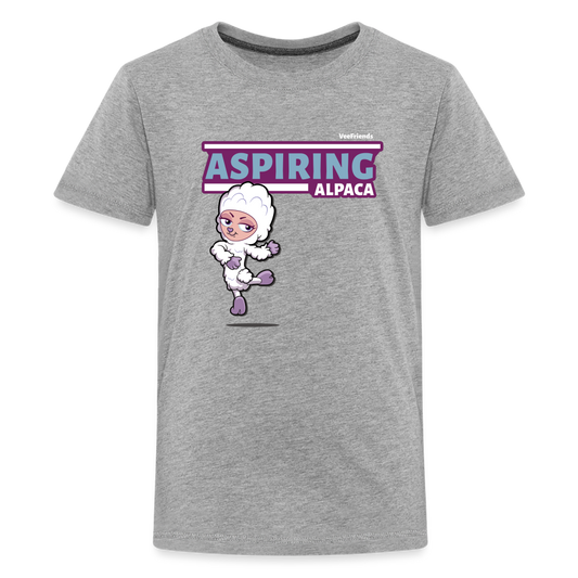 Aspiring Alpaca Character Comfort Kids Tee - heather gray