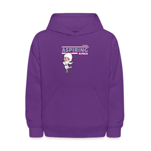 Aspiring Alpaca Character Comfort Kids Hoodie - purple