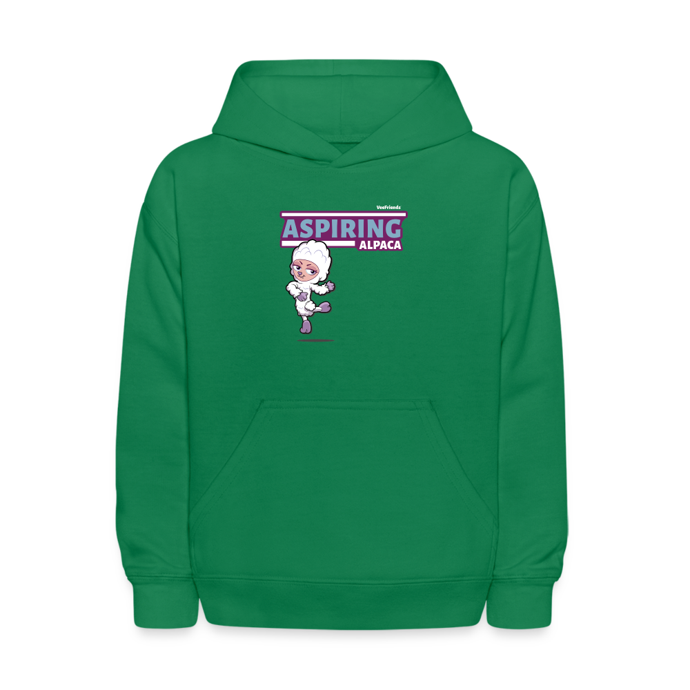 Aspiring Alpaca Character Comfort Kids Hoodie - kelly green