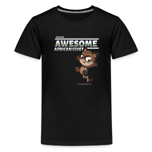 
            
                Load image into Gallery viewer, Awesome African Civet Character Comfort Kids Tee - black
            
        