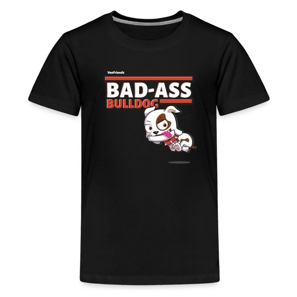 Bad-Ass Bulldog Character Comfort Kids Tee - black