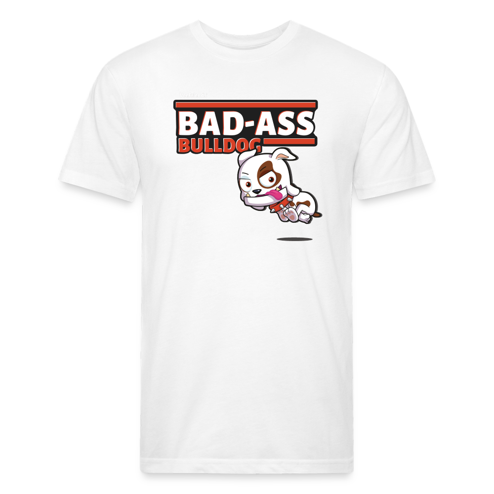 Bad-Ass Bulldog Character Comfort Adult Tee - white