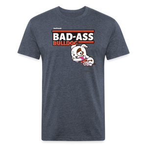 Bad-Ass Bulldog Character Comfort Adult Tee - heather navy