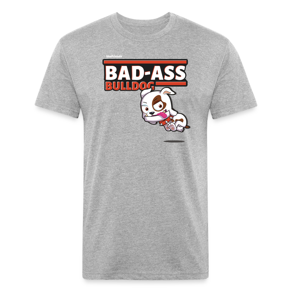 Bad-Ass Bulldog Character Comfort Adult Tee - heather gray
