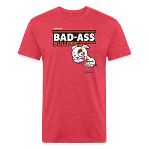 Bad-Ass Bulldog Character Comfort Adult Tee - heather red