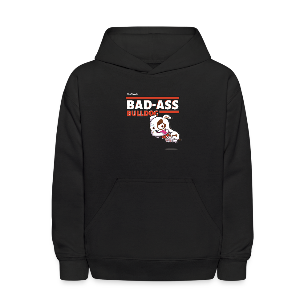 
            
                Load image into Gallery viewer, Bad-Ass Bulldog Character Comfort Kids Hoodie - black
            
        