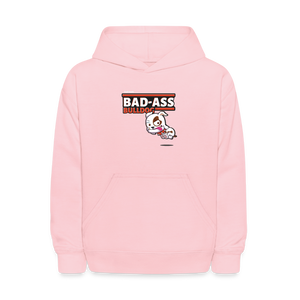 Bad-Ass Bulldog Character Comfort Kids Hoodie - pink