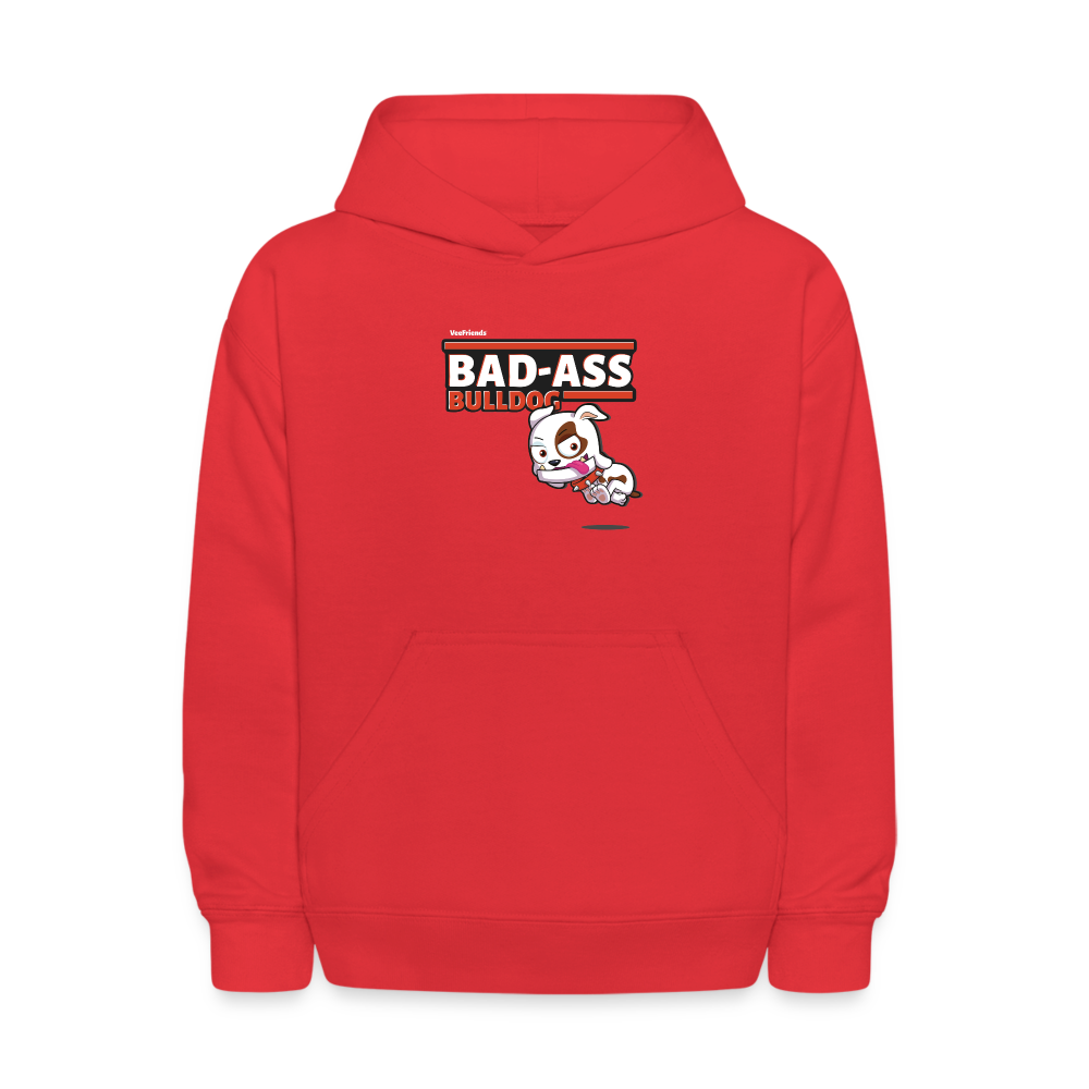 
            
                Load image into Gallery viewer, Bad-Ass Bulldog Character Comfort Kids Hoodie - red
            
        