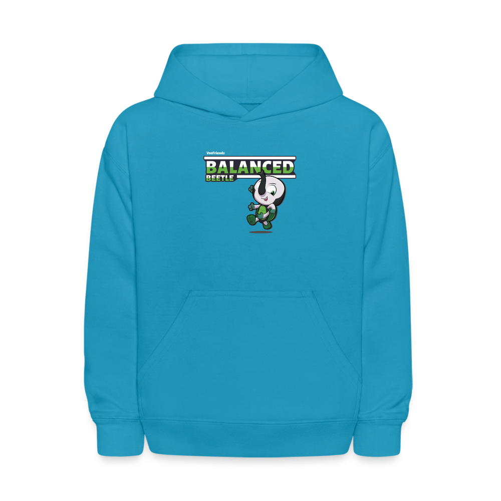 Balanced Beetle Character Comfort Kids Hoodie - turquoise