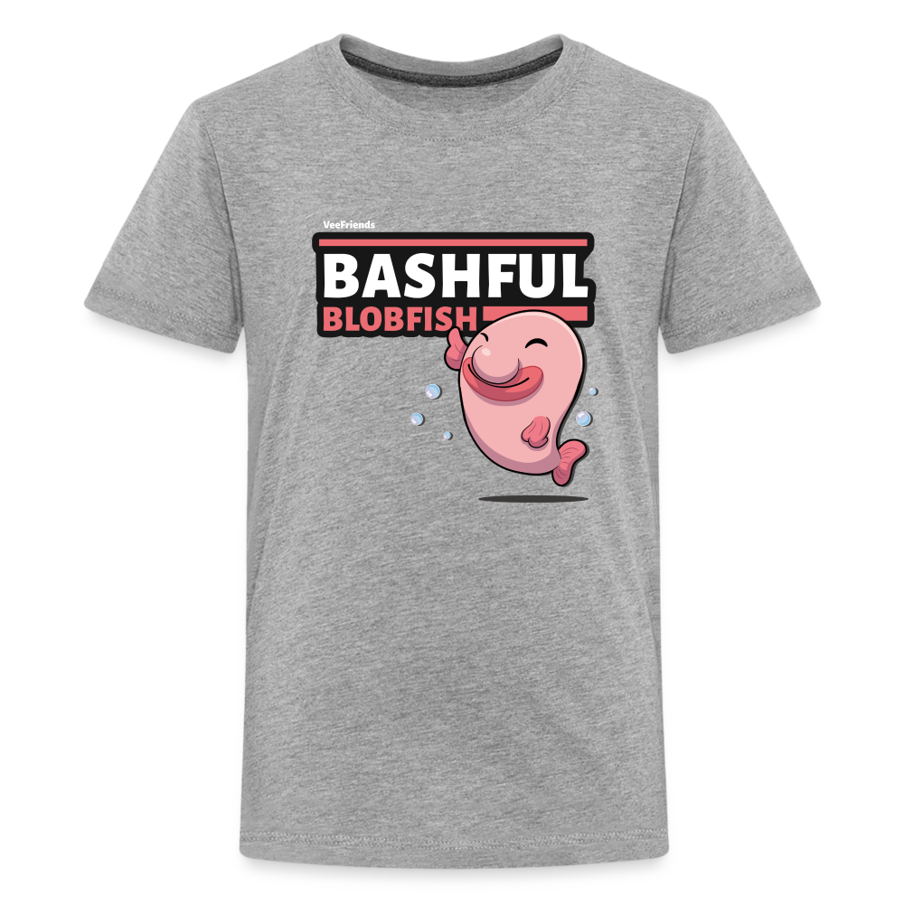 Bashful Blobfish Character Comfort Kids Tee - heather gray