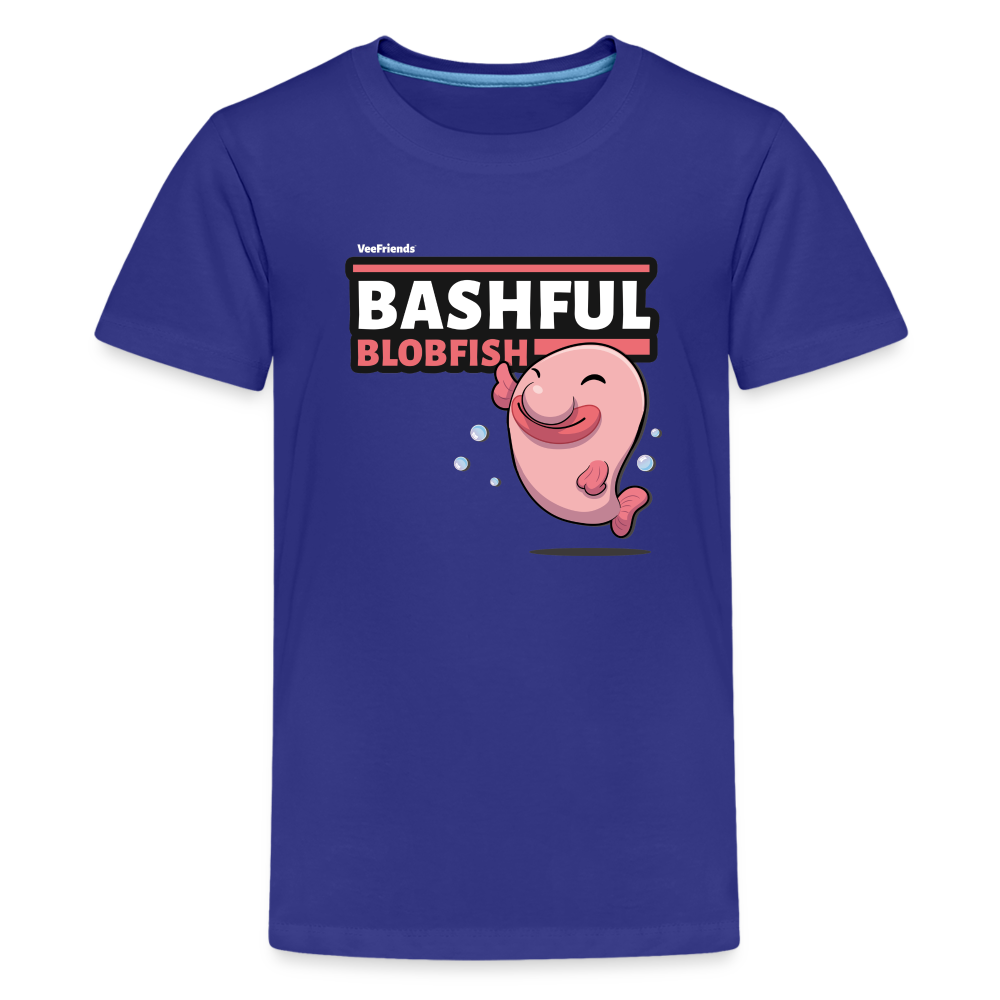 Bashful Blobfish Character Comfort Kids Tee - royal blue