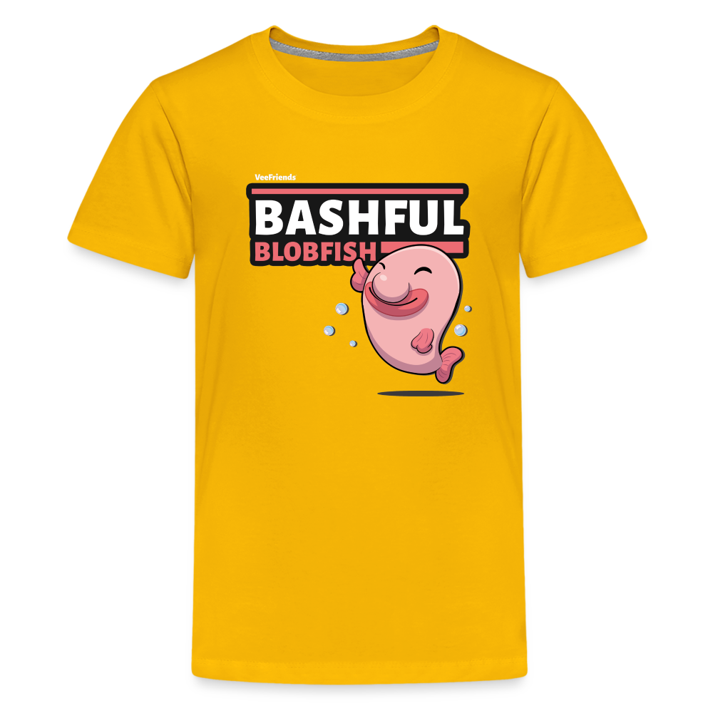 Bashful Blobfish Character Comfort Kids Tee - sun yellow