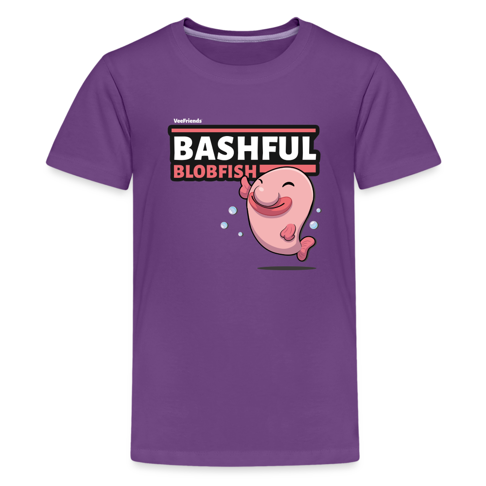 Bashful Blobfish Character Comfort Kids Tee - purple