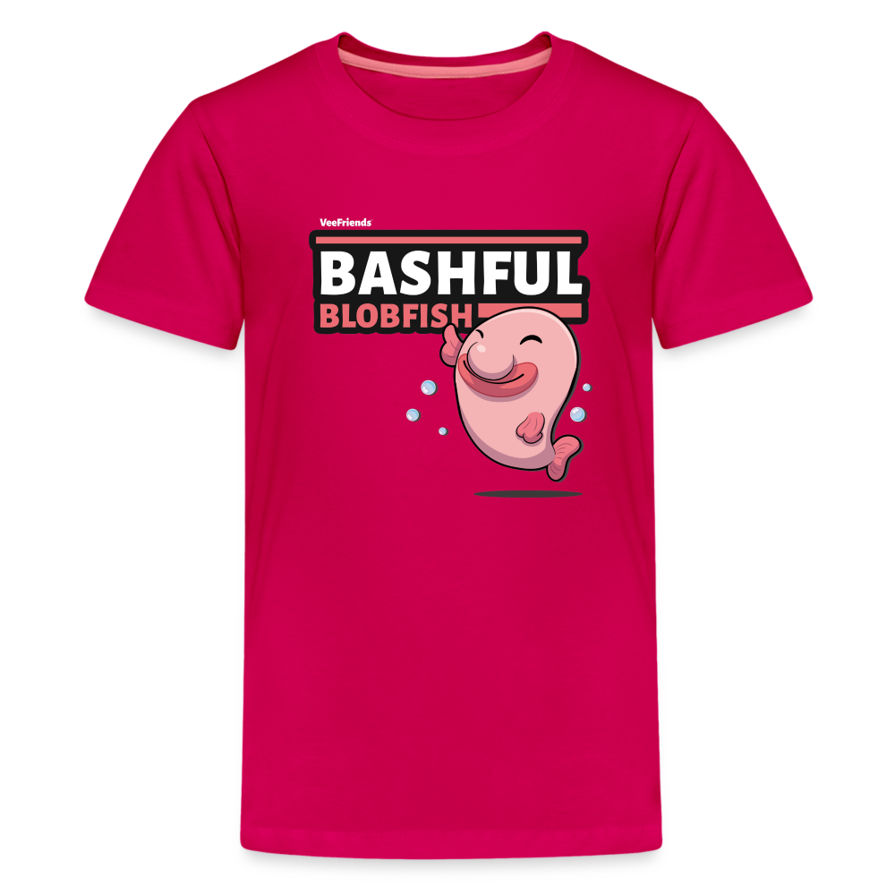 Bashful Blobfish Character Comfort Kids Tee - dark pink