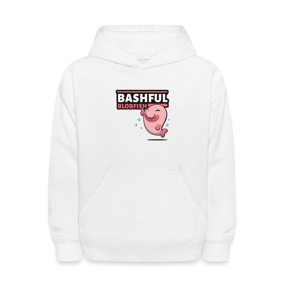 Bashful Blobfish Character Comfort Kids Hoodie - white