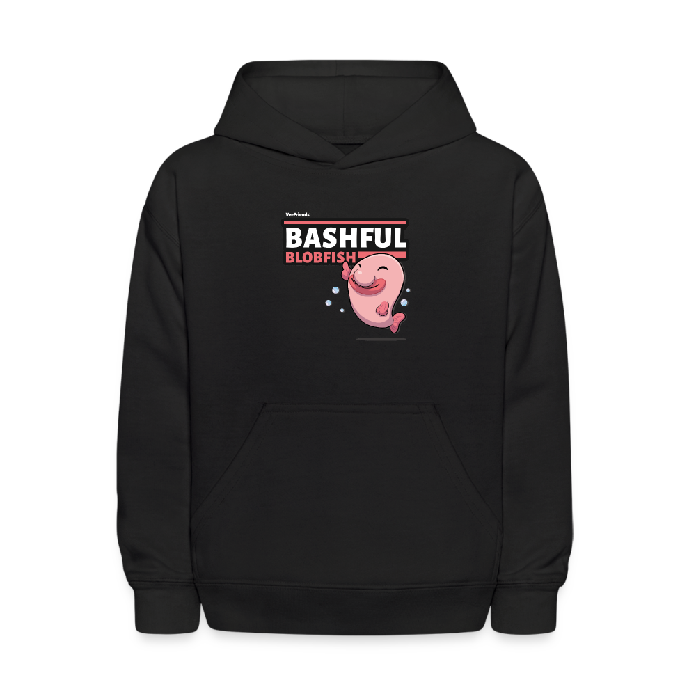 Bashful Blobfish Character Comfort Kids Hoodie - black