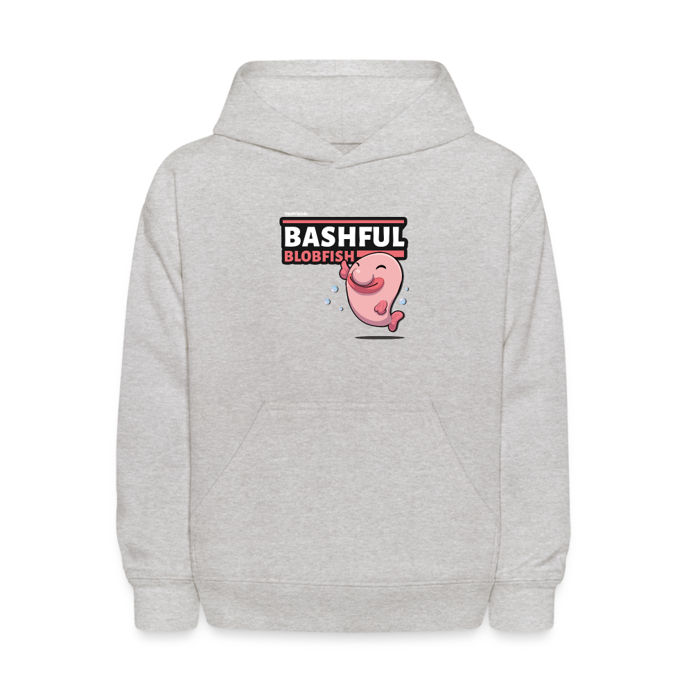 Bashful Blobfish Character Comfort Kids Hoodie - heather gray