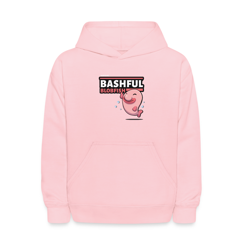 Bashful Blobfish Character Comfort Kids Hoodie - pink