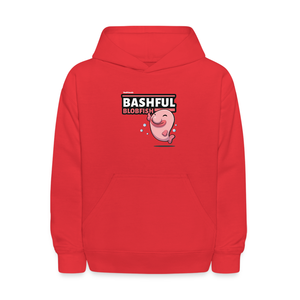 Bashful Blobfish Character Comfort Kids Hoodie - red