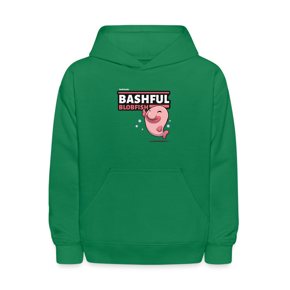 Bashful Blobfish Character Comfort Kids Hoodie - kelly green