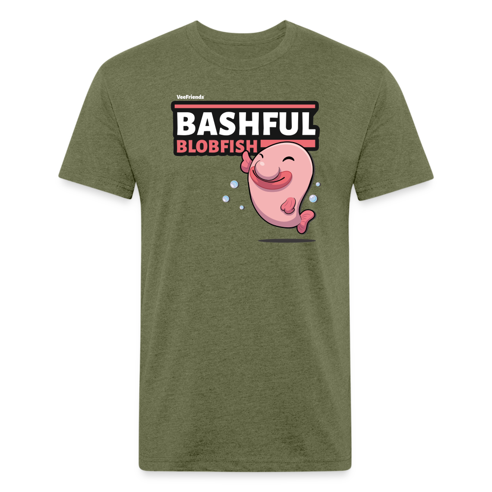 Bashful Blobfish Character Comfort Adult Tee - heather military green
