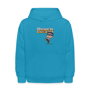 Befuddled Burglar Character Comfort Kids Hoodie - turquoise