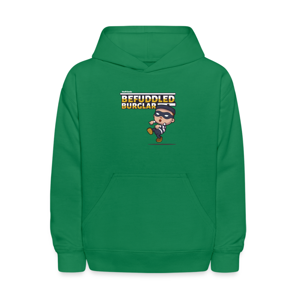 Befuddled Burglar Character Comfort Kids Hoodie - kelly green