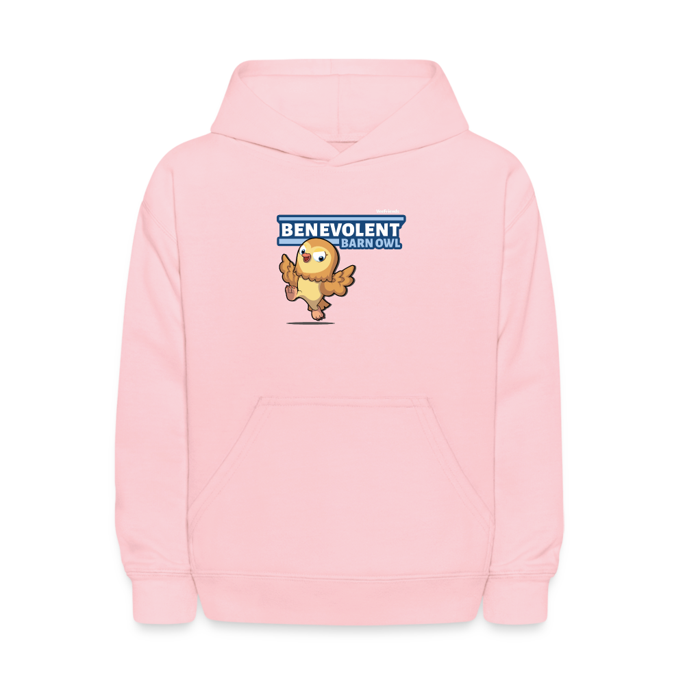 Benevolent Barn Owl Character Comfort Kids Hoodie - pink