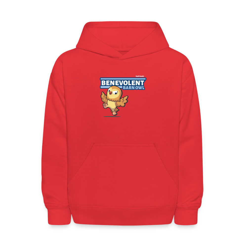 Benevolent Barn Owl Character Comfort Kids Hoodie - red