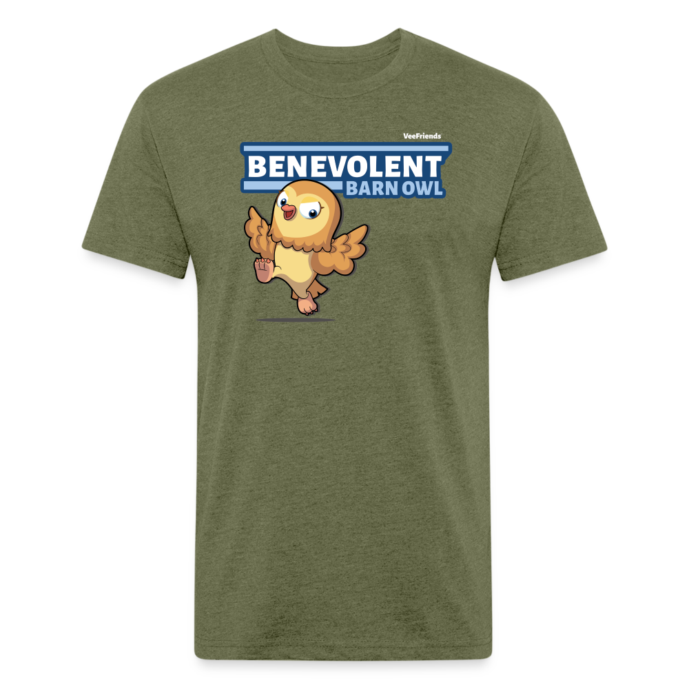 Benevolent Barn Owl Character Comfort Adult Tee - heather military green