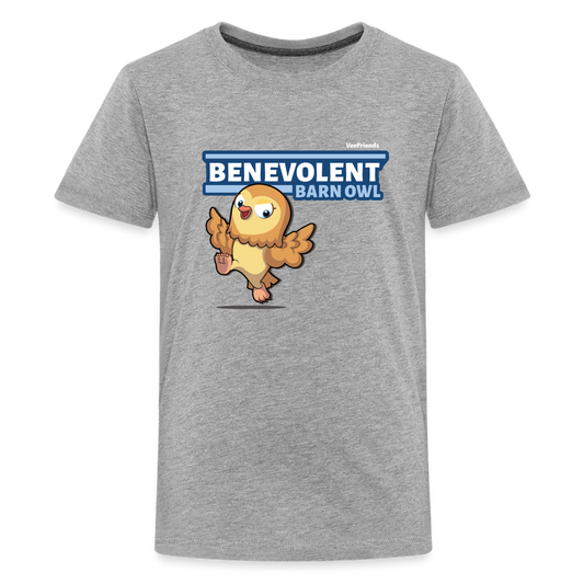 Benevolent Barn Owl Character Comfort Kids Tee - heather gray