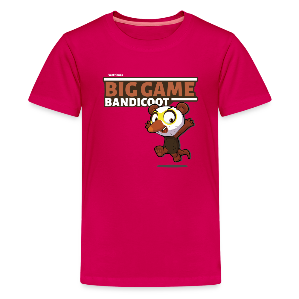 Big Game Bandicoot Character Comfort Kids Tee - dark pink