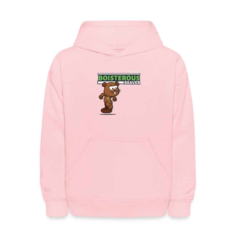 Boisterous Beaver Character Comfort Kids Hoodie - pink