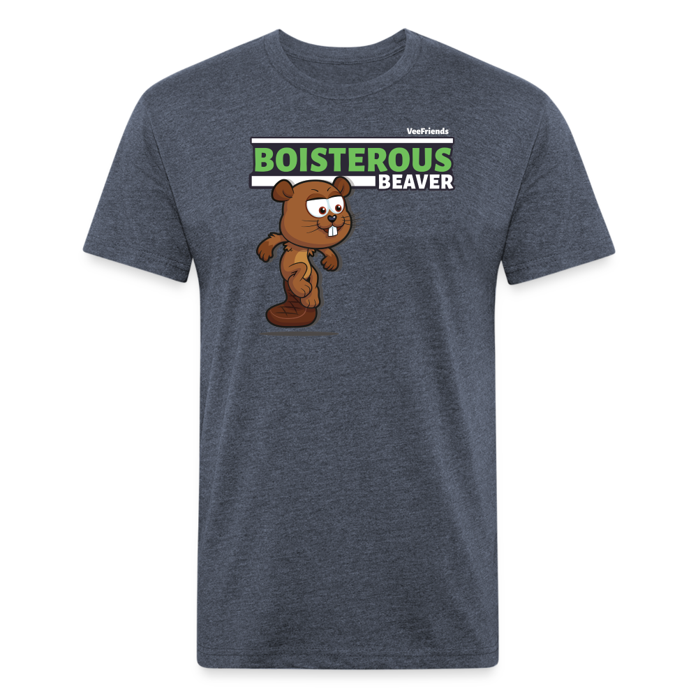 Boisterous Beaver Character Comfort Adult Tee - heather navy