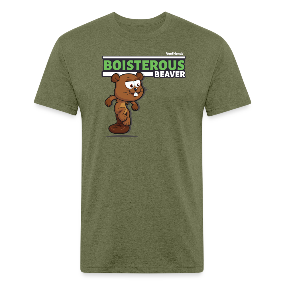 Boisterous Beaver Character Comfort Adult Tee - heather military green