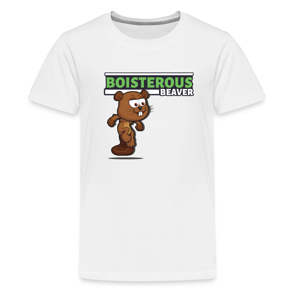 Boisterous Beaver Character Comfort Kids Tee - white