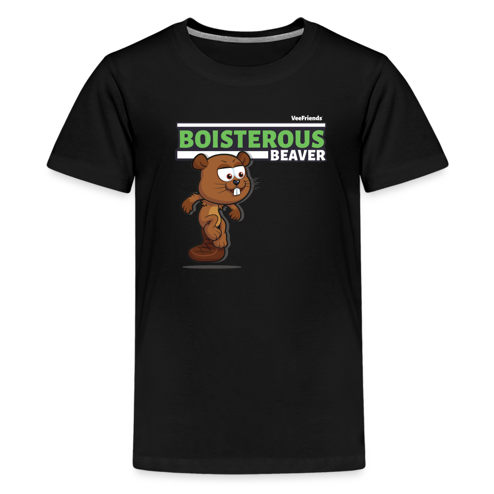 Boisterous Beaver Character Comfort Kids Tee - black