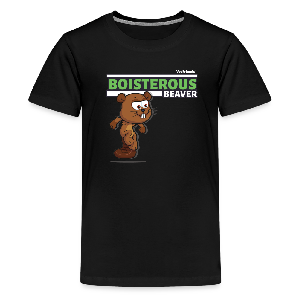 
            
                Load image into Gallery viewer, Boisterous Beaver Character Comfort Kids Tee - black
            
        