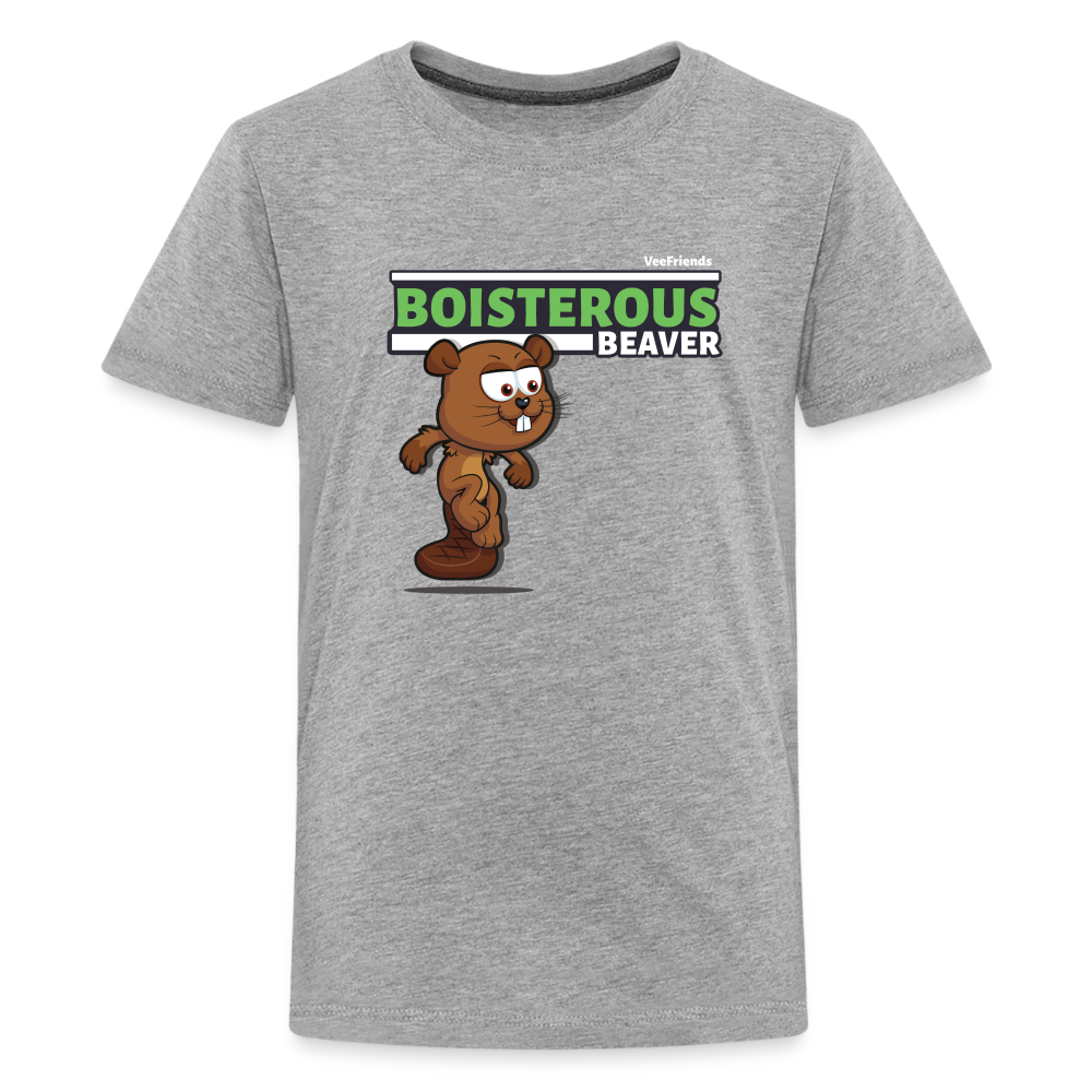 Boisterous Beaver Character Comfort Kids Tee - heather gray