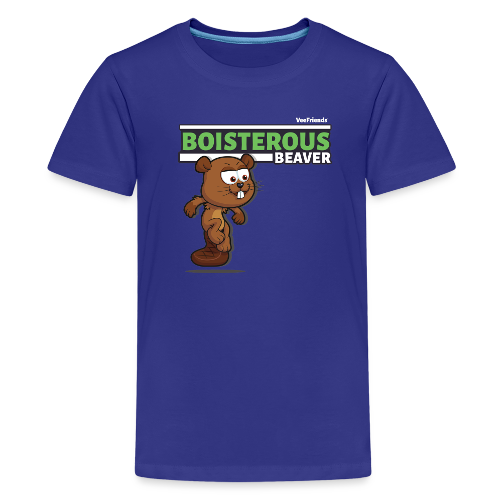 Boisterous Beaver Character Comfort Kids Tee - royal blue