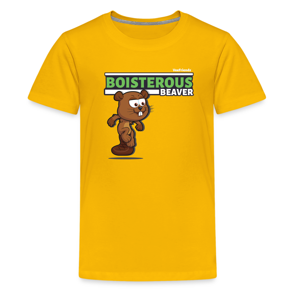 Boisterous Beaver Character Comfort Kids Tee - sun yellow