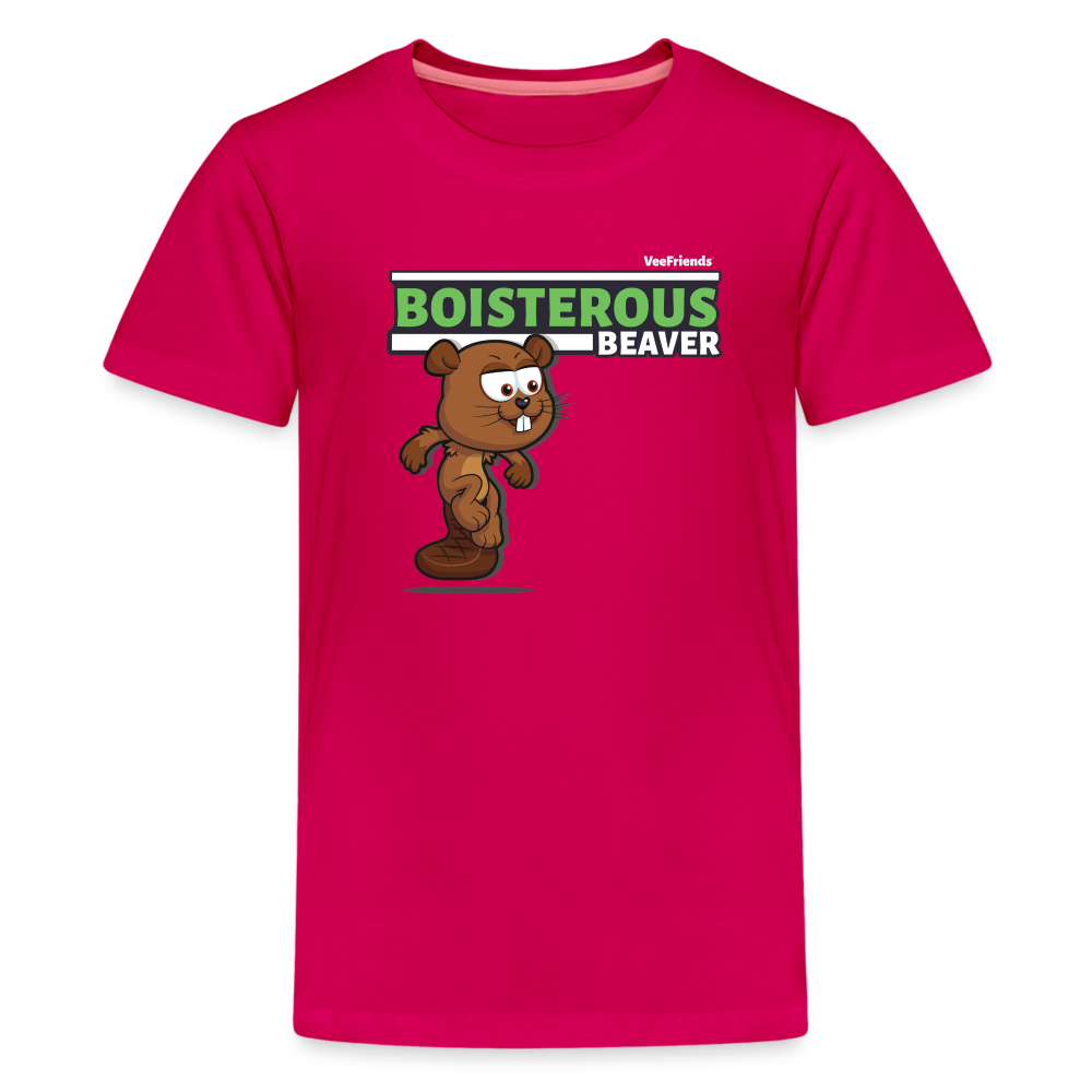 Boisterous Beaver Character Comfort Kids Tee - dark pink