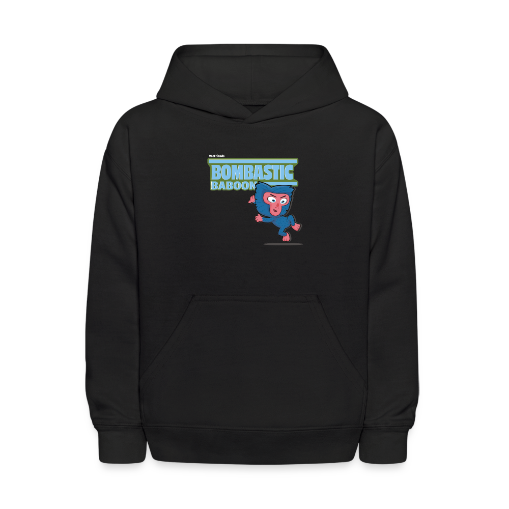 Bombastic Baboon Character Comfort Kids Hoodie - black