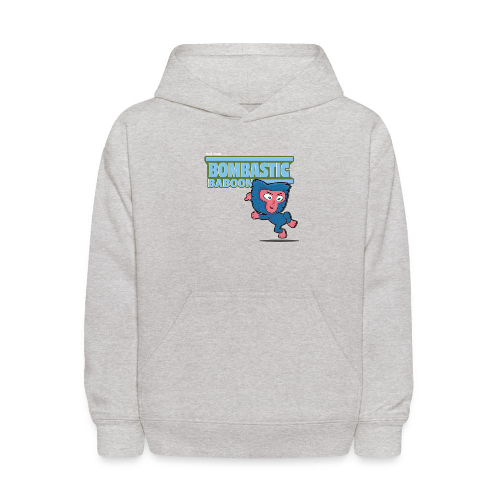 Bombastic Baboon Character Comfort Kids Hoodie - heather gray