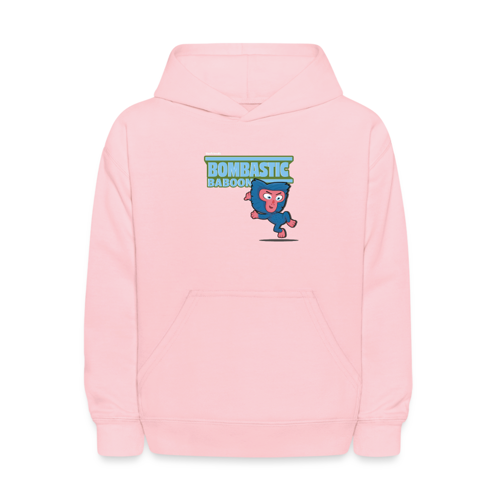 Bombastic Baboon Character Comfort Kids Hoodie - pink