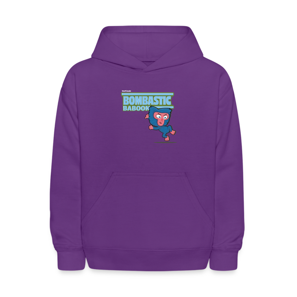 Bombastic Baboon Character Comfort Kids Hoodie - purple