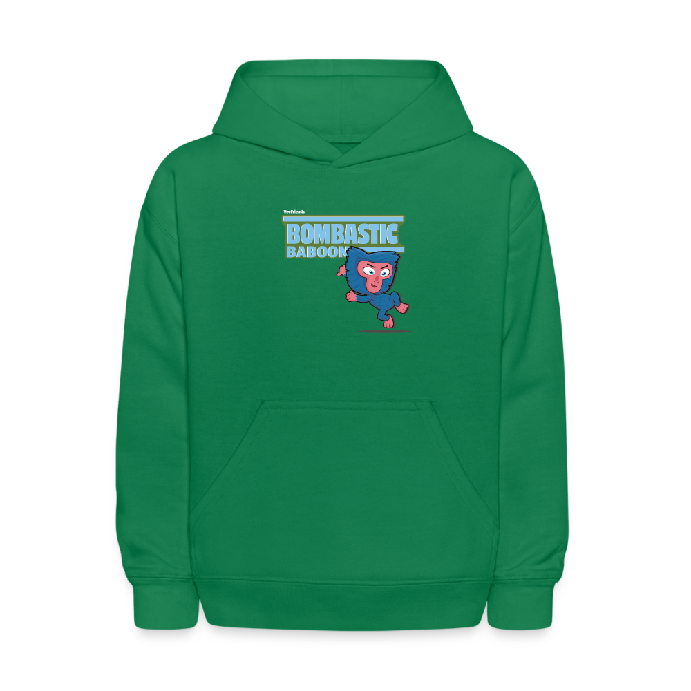 Bombastic Baboon Character Comfort Kids Hoodie - kelly green